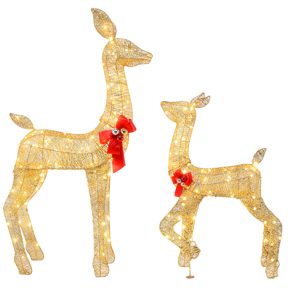 2-Piece Christmas Reindeer Set  (Gold)