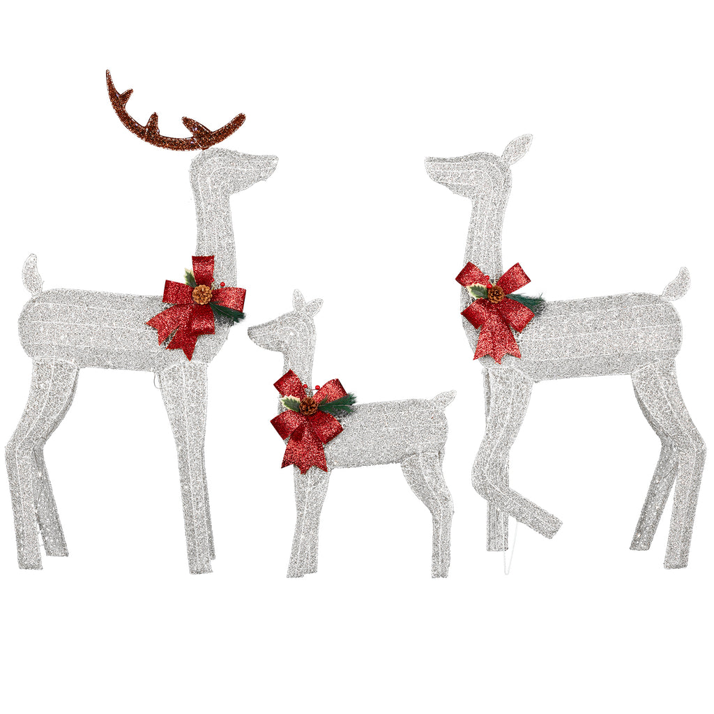 3-Piece Christmas Reindeer Set (White)
