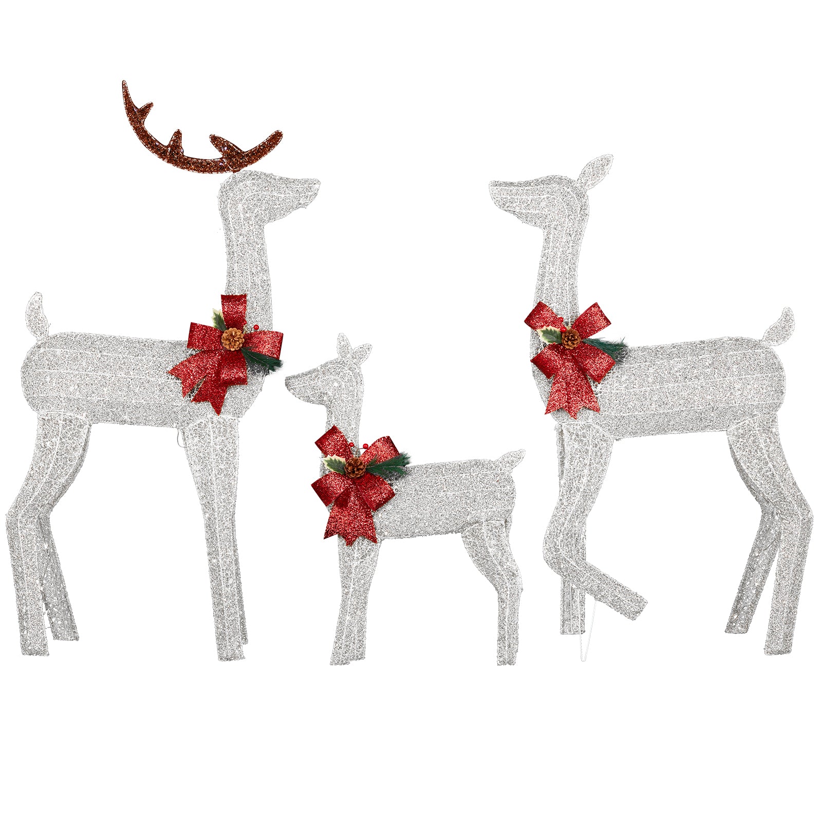 3-Piece Christmas Reindeer Set (White)