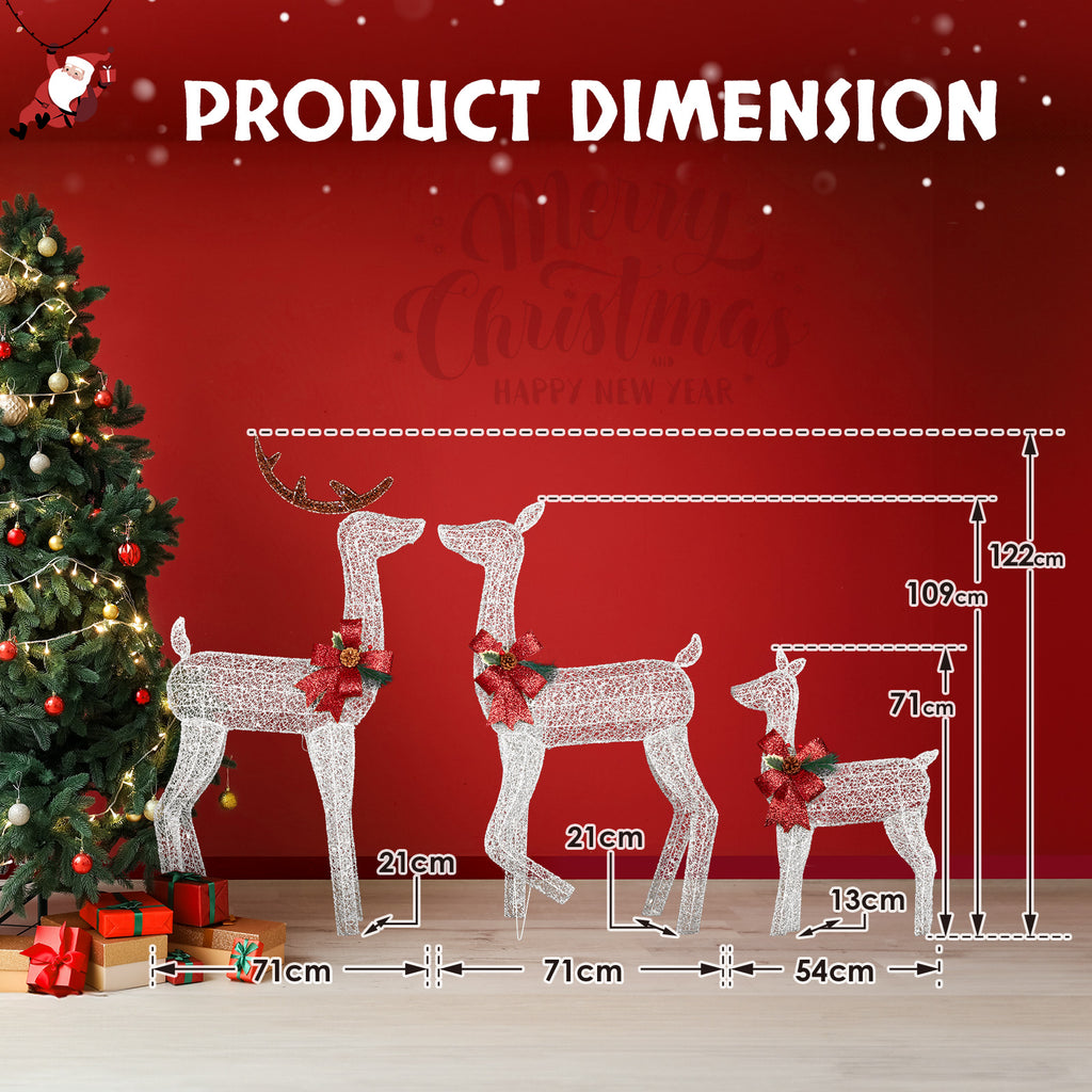 3-Piece Christmas Reindeer Set (White)