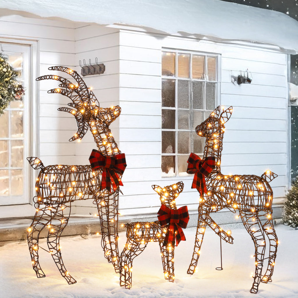 3-Piece Christmas Reindeer Set (Brown)