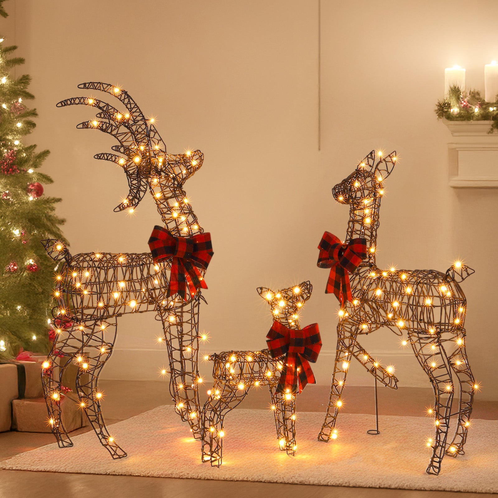 3-Piece Christmas Reindeer Set (Brown)