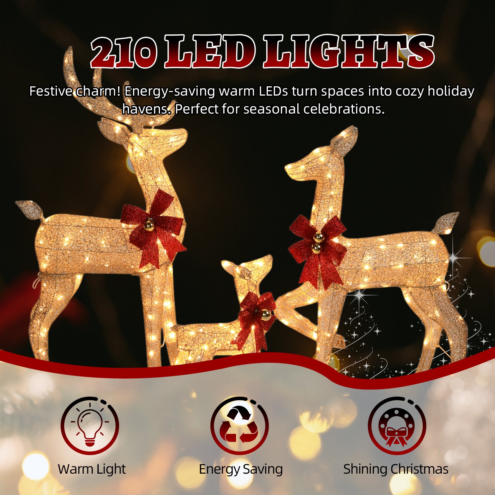 3-Piece Christmas Reindeer Set