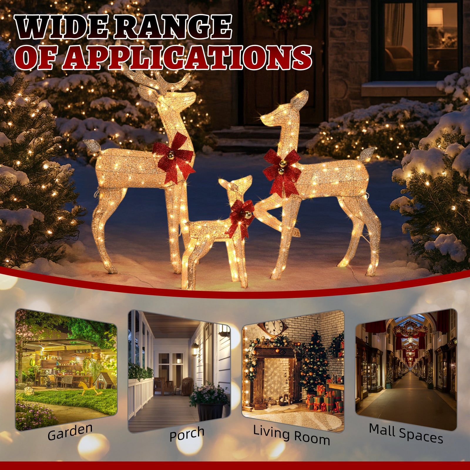 3-Piece Christmas Reindeer Set